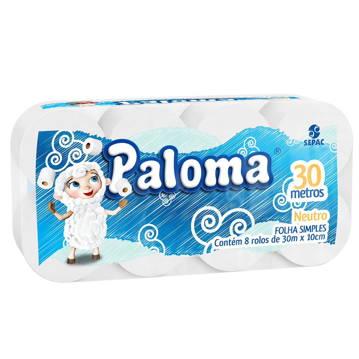 Papel Higiênico Folha Simples com 08 rolos Paloma