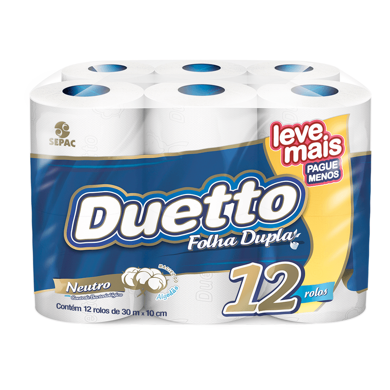 Papel Higiênico Folha Dupla Leve 16 Pague 15 Rolos de 30m - Ness