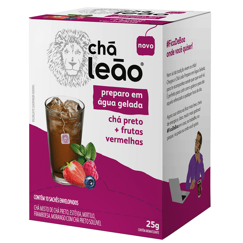 Ch Gelado Preto com Frutas Vermelhas 10x2 5g Le o Braslimpo