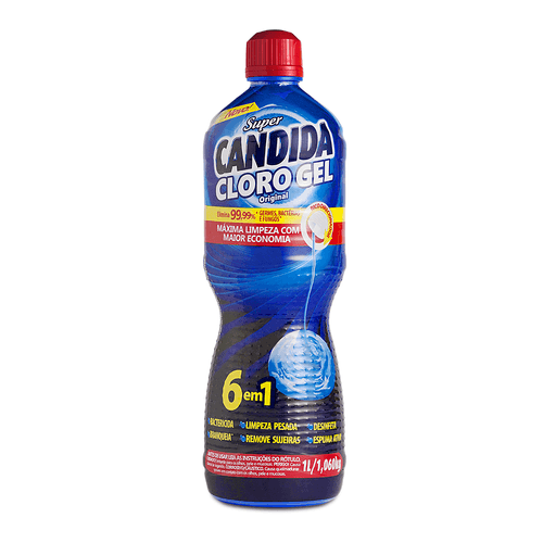 Desinfetante Cloro Gel Original 1L Super Cândida