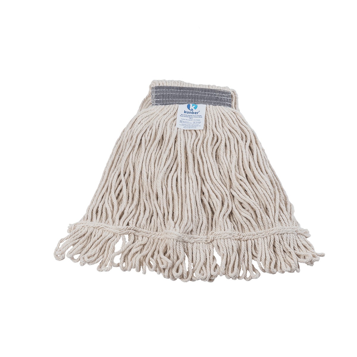 Refil Mop Ponta Dobrada Algodão Branco 340g Kunber Mop Úmido Ponta Dobrada Algodão Branco Refil 340g Kunber