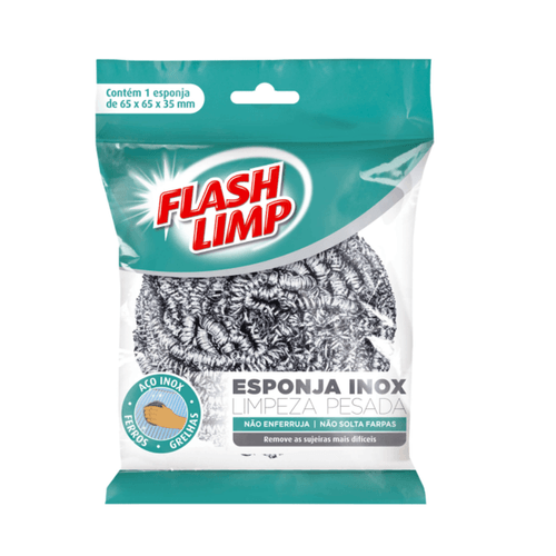 Esponja Inox Limpeza Pesada Flashlimp