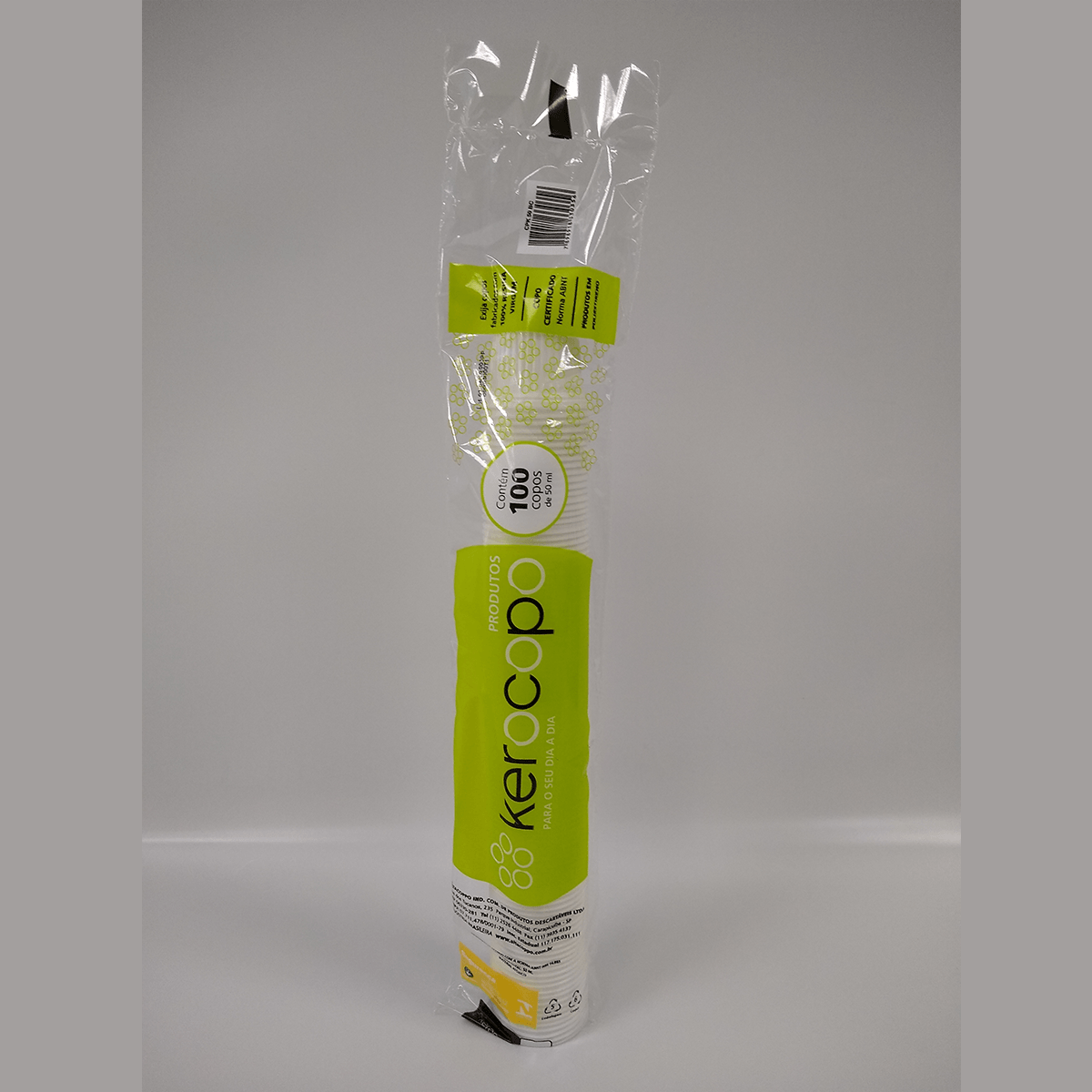 Copo Descartável Branco PS 100x50ml Kerocopo
