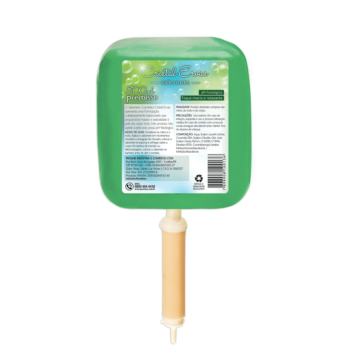 Sabonete Líquido Refil Cristal Ervas 800ml Premisse