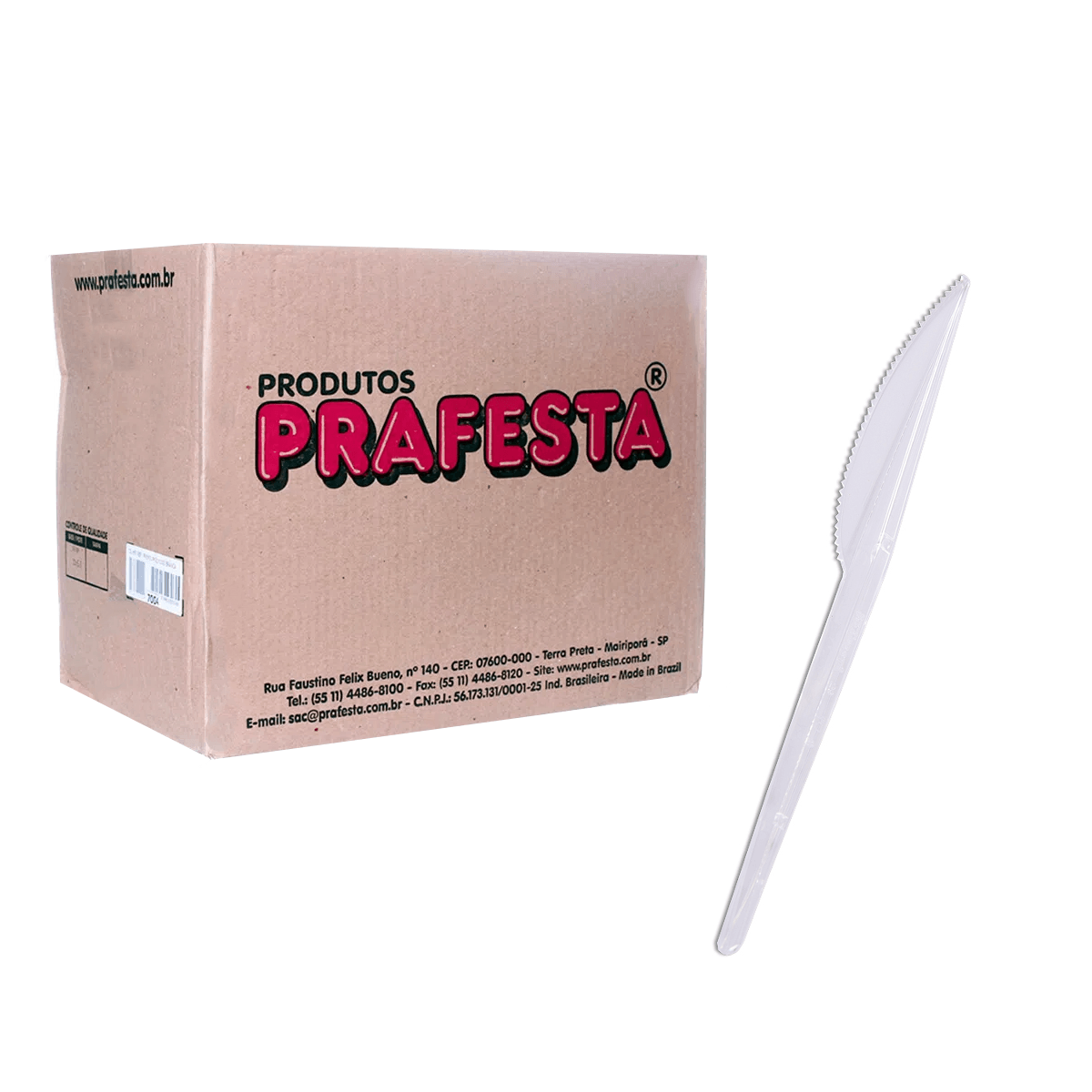 Faca Refeição Cristal 1.000 unidades Prafesta