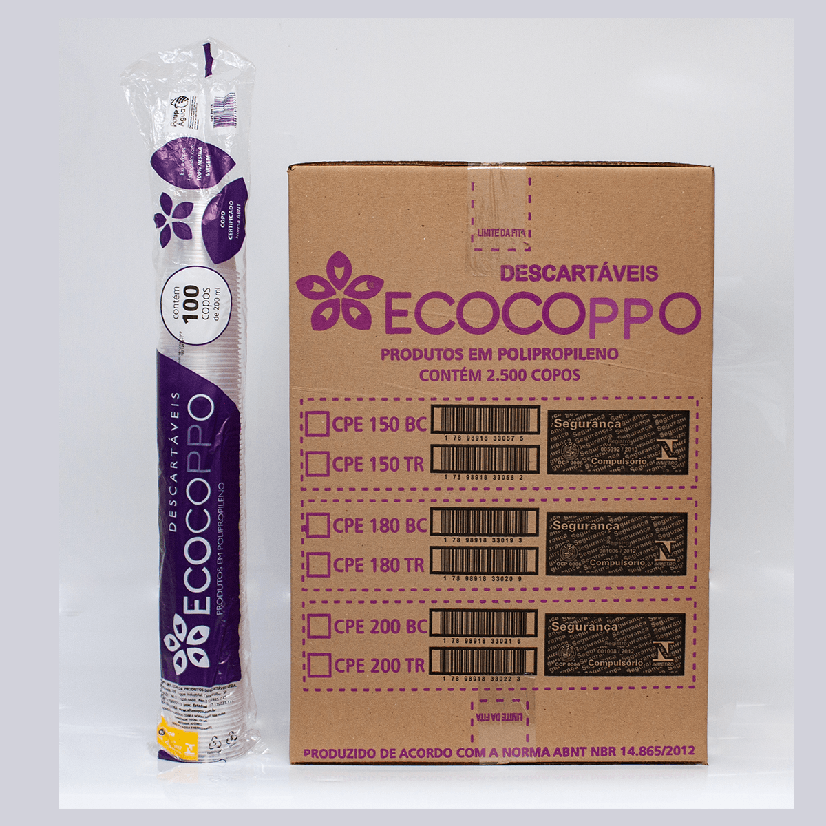 Copo Descartável Transparente PP 25x100x200ml Ecocoppo