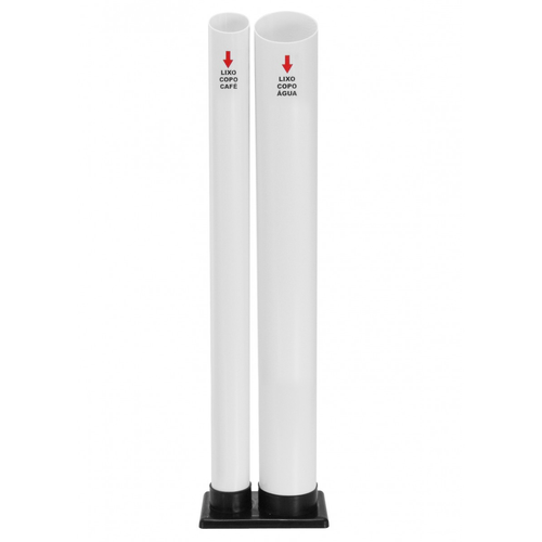 Coletor Copo de Água e Café 02 Tubos Branco Jsn