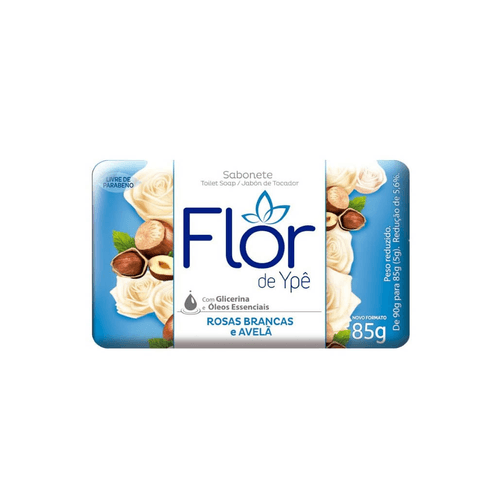 Sabonete em Barra Rosas Brancas e Avelã 85g Flor de Ypê