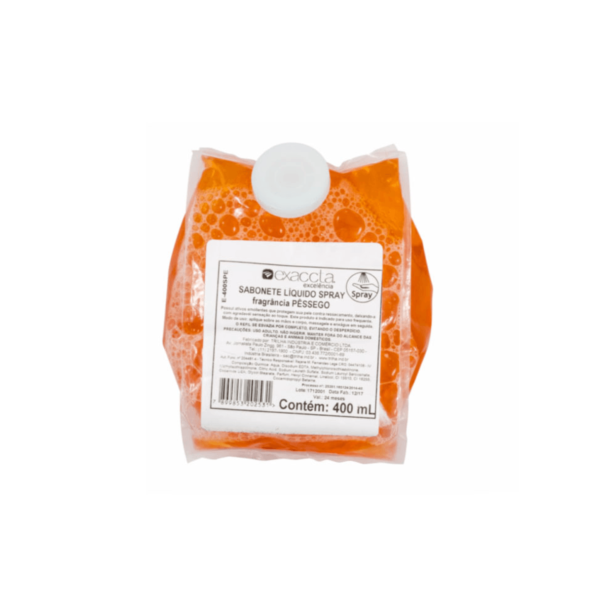 Sabonete Spray Refil Pêssego 400ml Exaccta Trilha