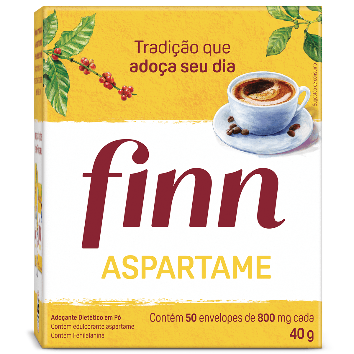 Adoçante em Pó Aspartame 50un Finn