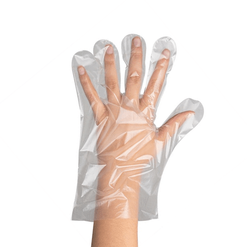 Luva Plástica HDPE Descartável Transparente com 100 Unidades Mblife