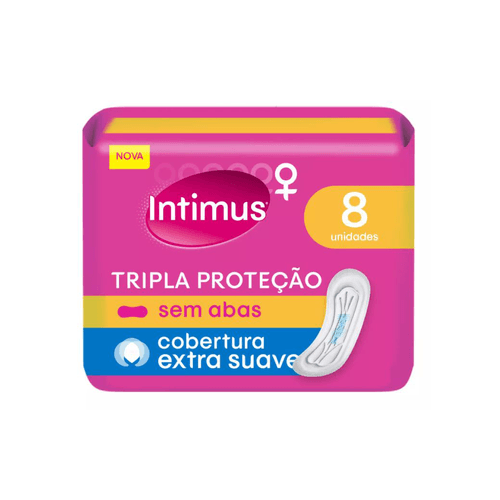 Absorvente Tripla Proteção Cobertura Suave sem Abas com 8 unidades Intimus
