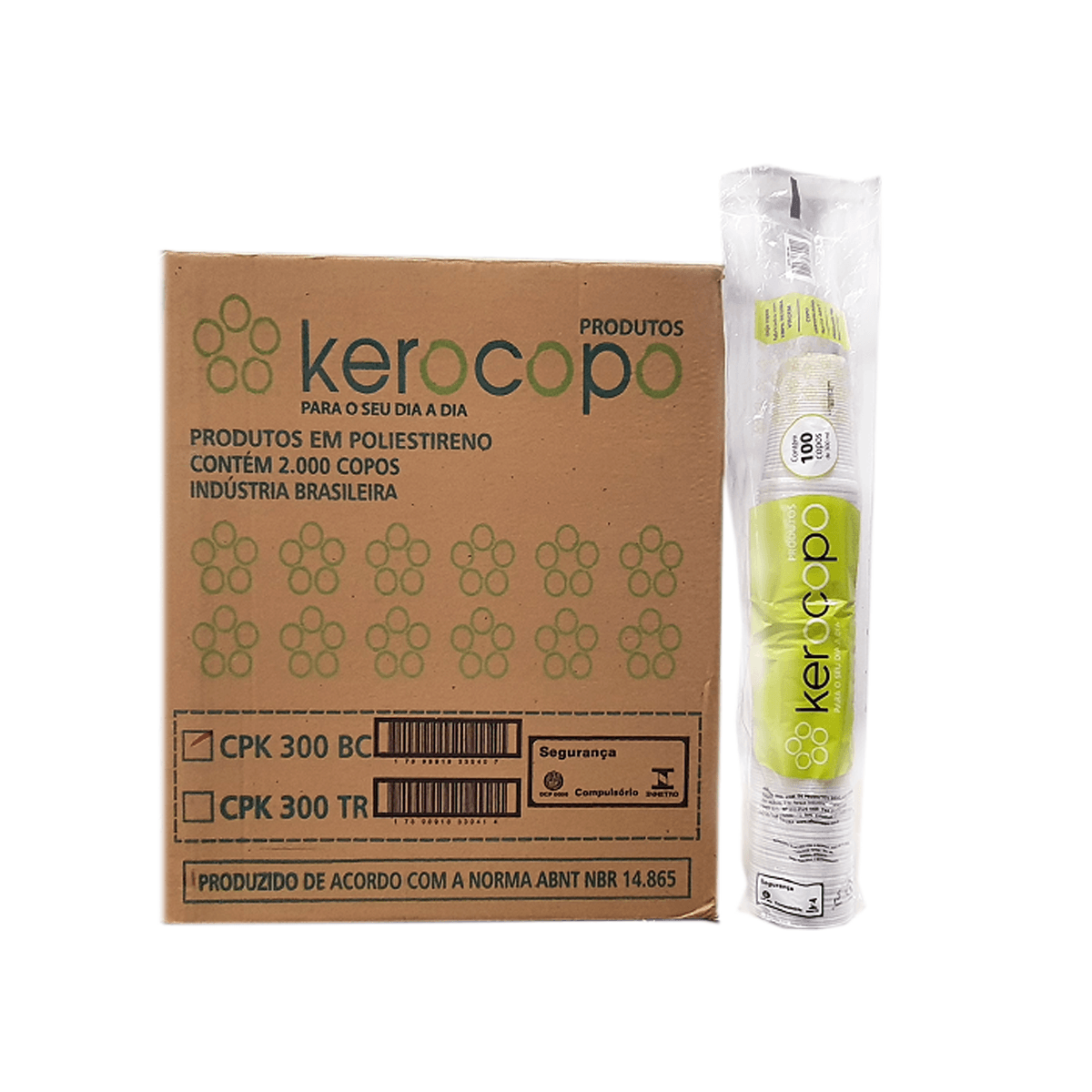 Copo Descartável Branco PS 20x100x300ml Kerocopo