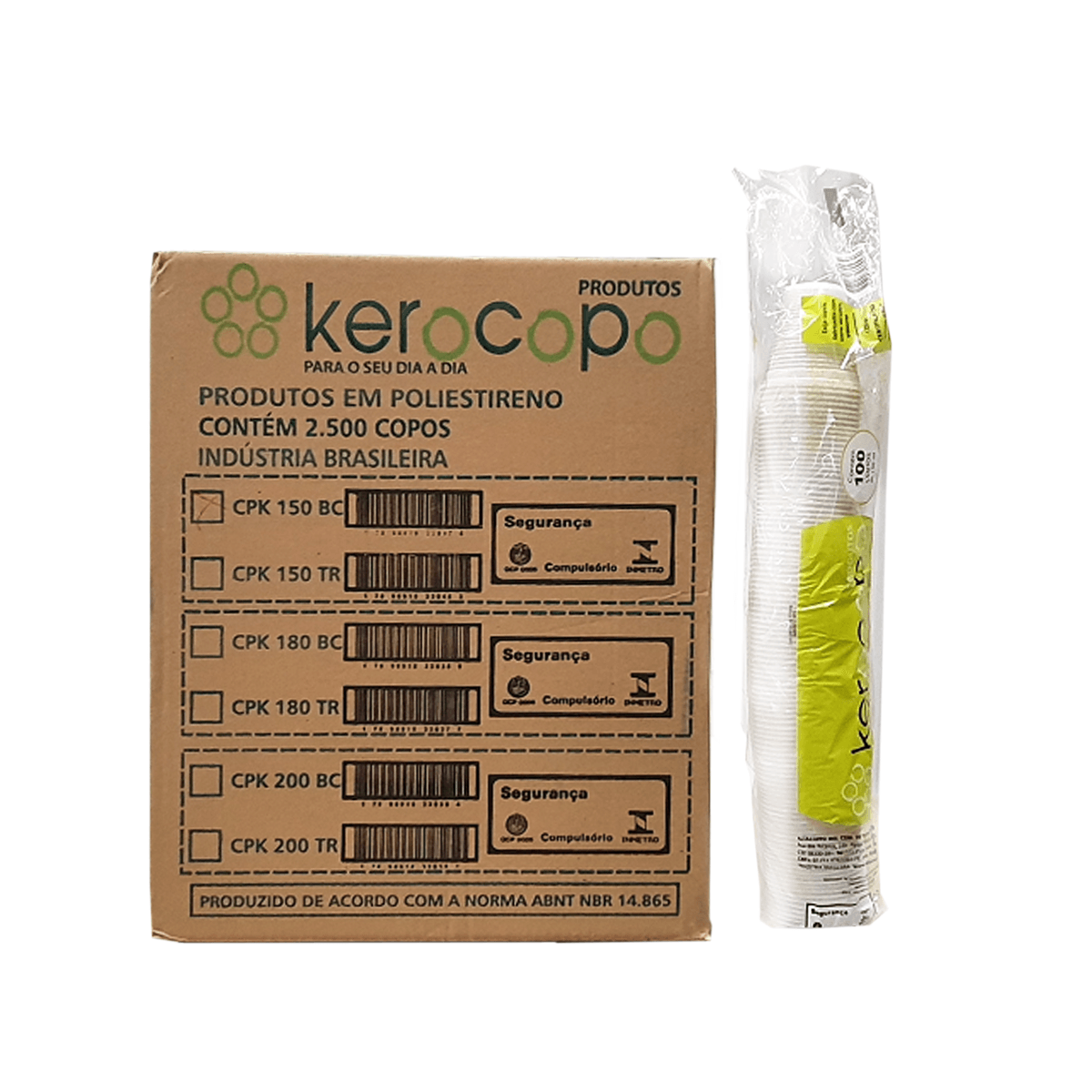Copo Descartável Branco PS 25x100x150ml Kerocopo