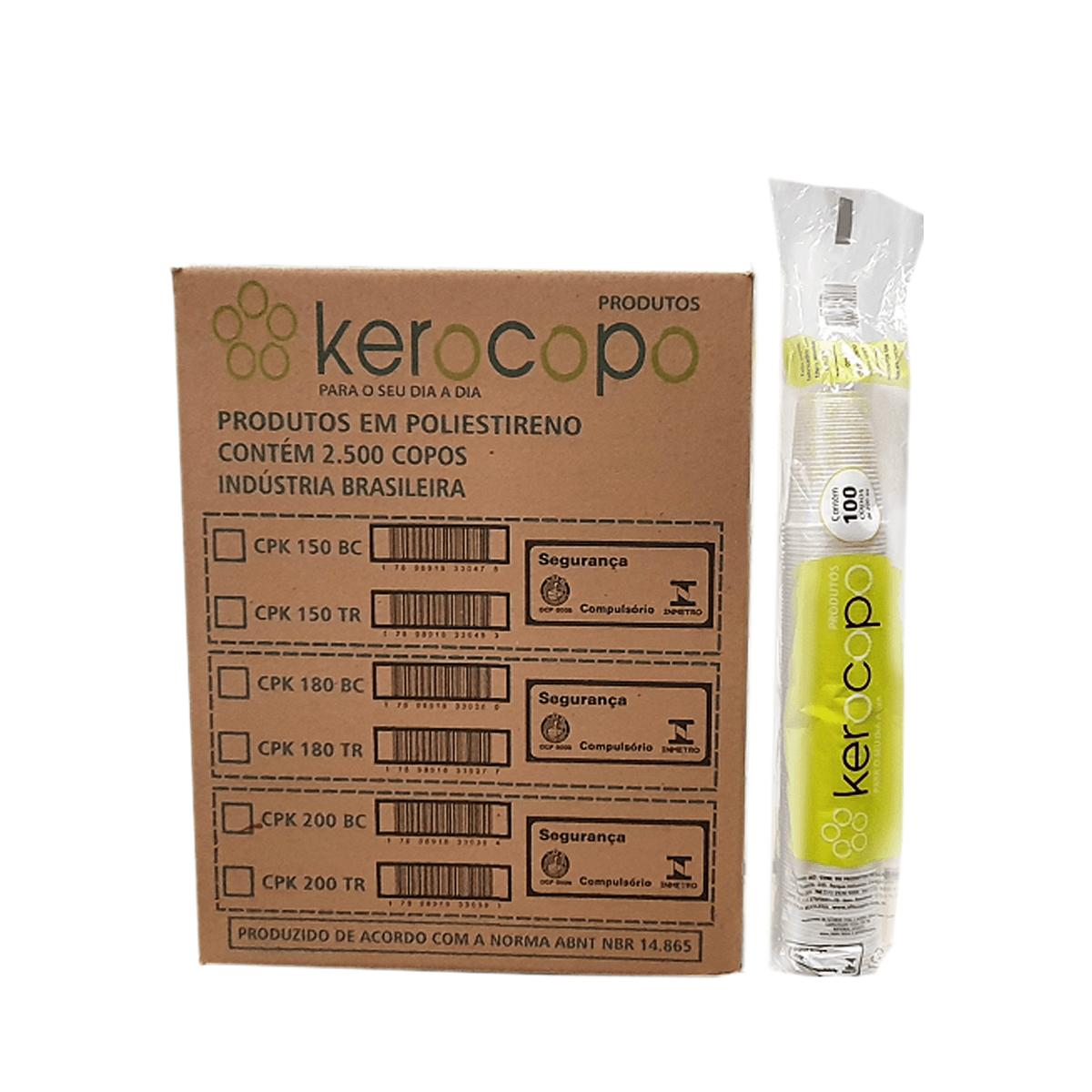Copo Descartável Branco PS 25x100x200ml Kerocopo