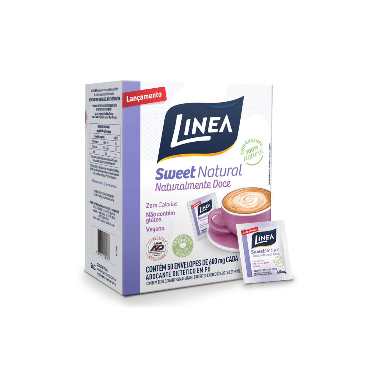 Adoçante em Pó Sweet Natural com 50 Unidades Linea