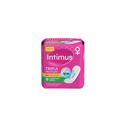 Absorvente Tripla Proteção Cobertura Seca Sem Abas com 8 unidades Intimus
