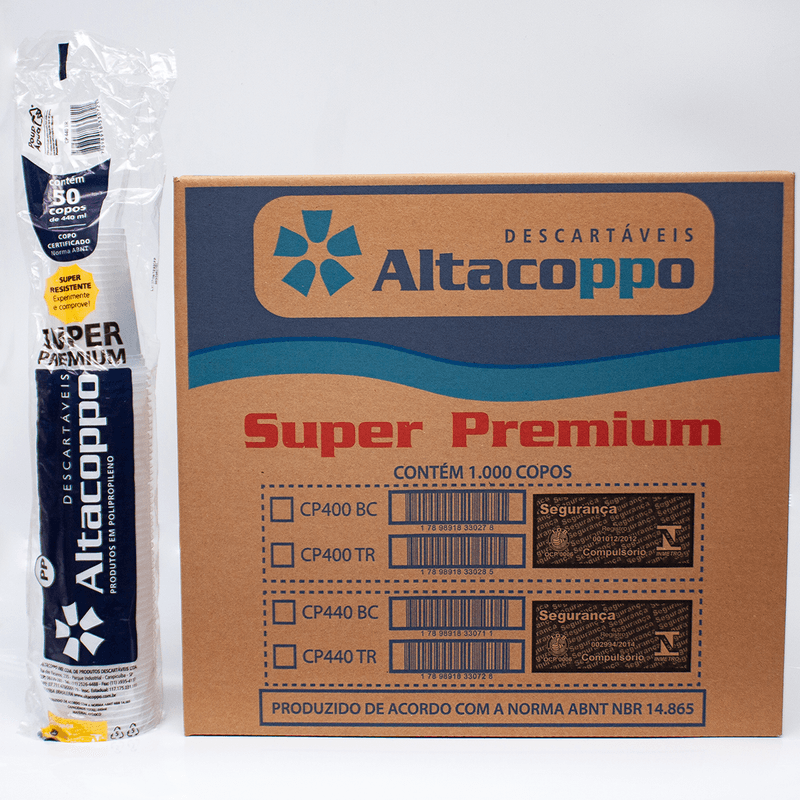 Copo Descartavel 440ml Liso PP Altacoppo 1000 Unidades - Mais Descartáveis