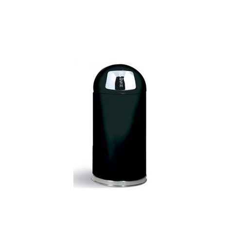 Lixeira Reforçada Aço com Tampa Preto 45L Rubbermaid