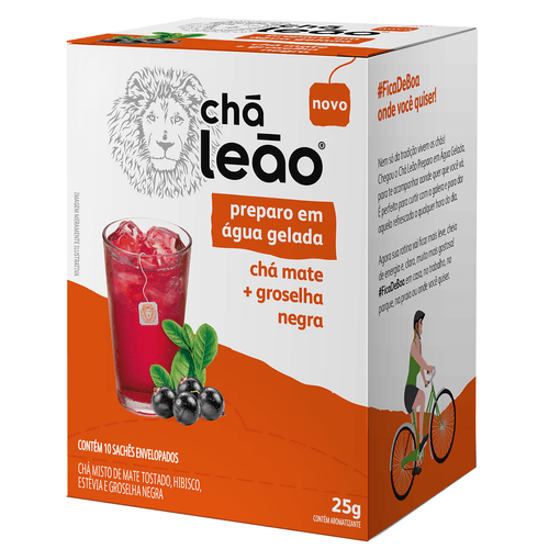 Chá Gelado Matte com Groselha Negra 10x2,5g Leão