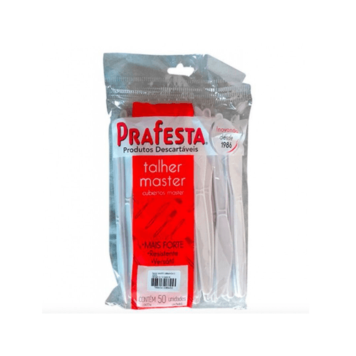 Faca Refeição Master Branca com 50 unidades Prafesta