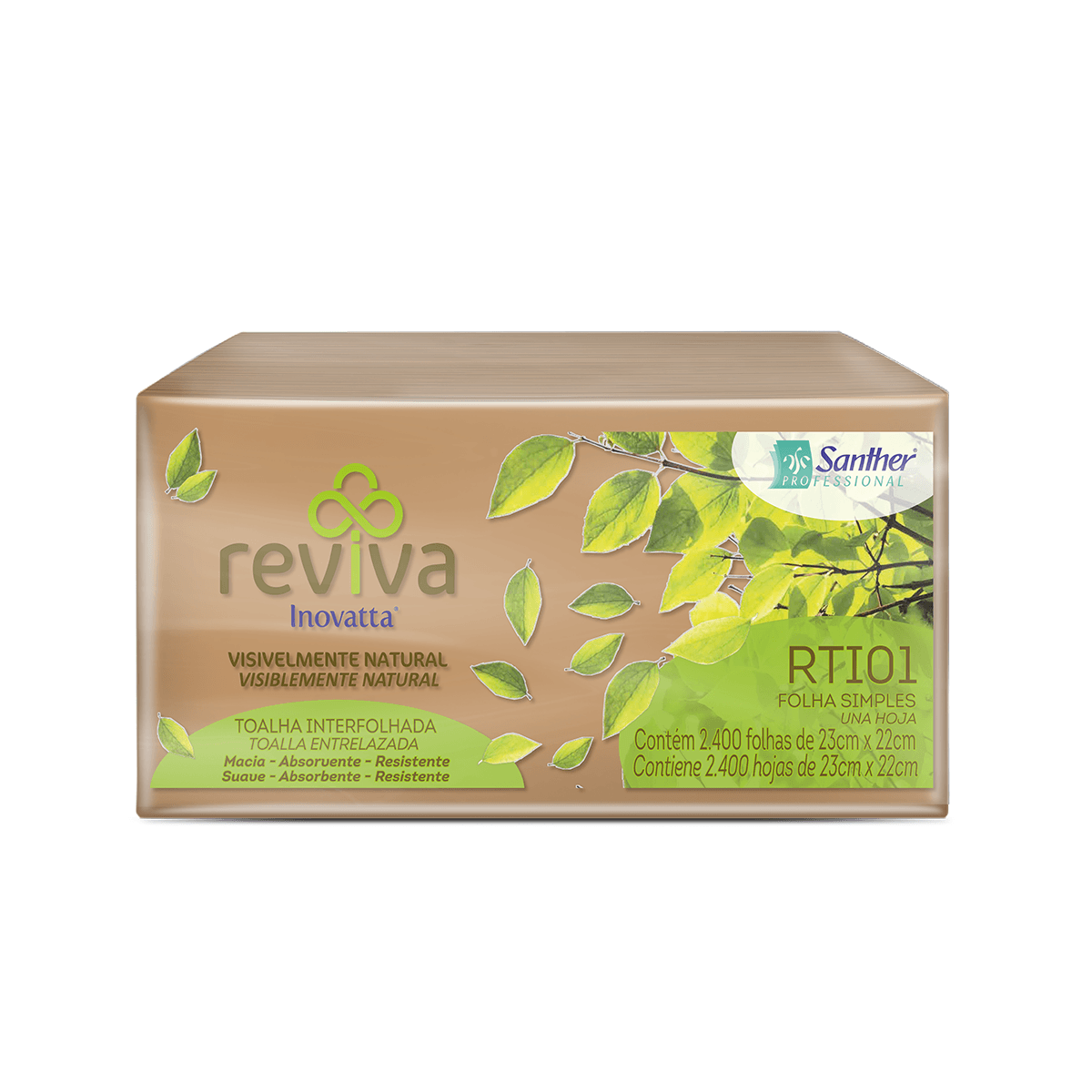 Papel Toalha Interfolha Folha Simples RTI01 2.400 folhas Reviva