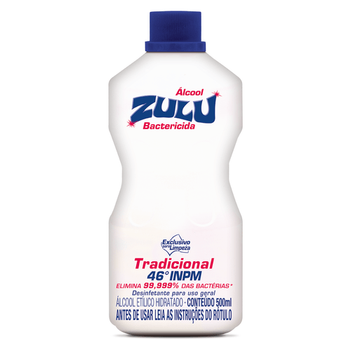 Álcool Líquido 46° Tradicional 500ml Zulu