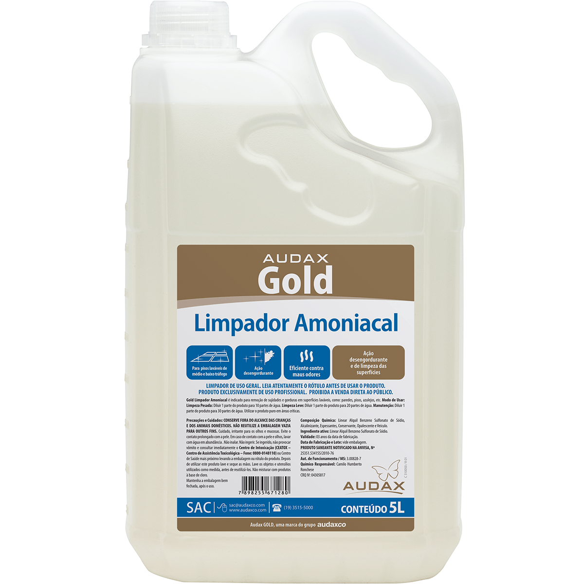 Limpador Amoniacal 5L Gold