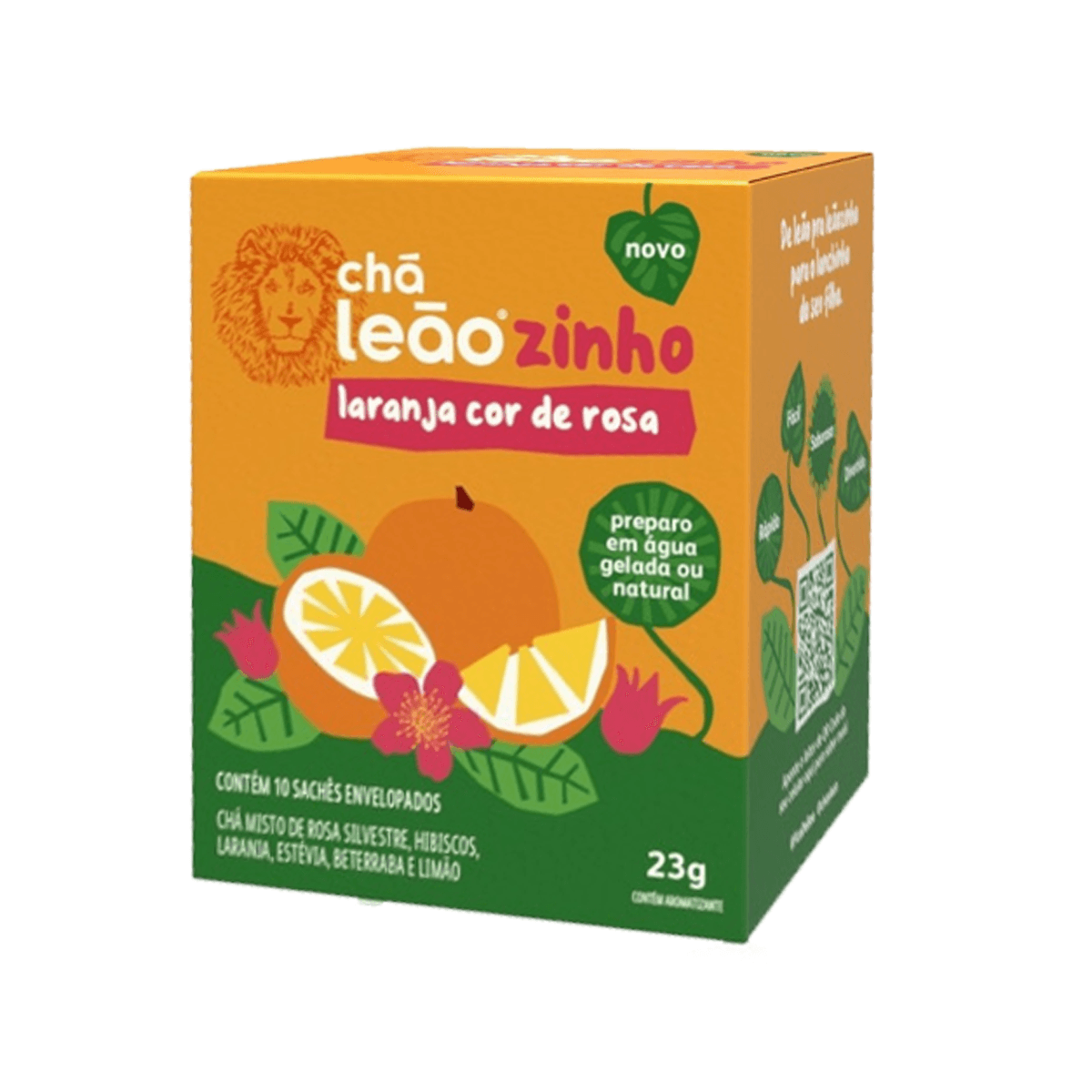 Chá Laranja Cor de Rosa 10x2,3g Leãozinho