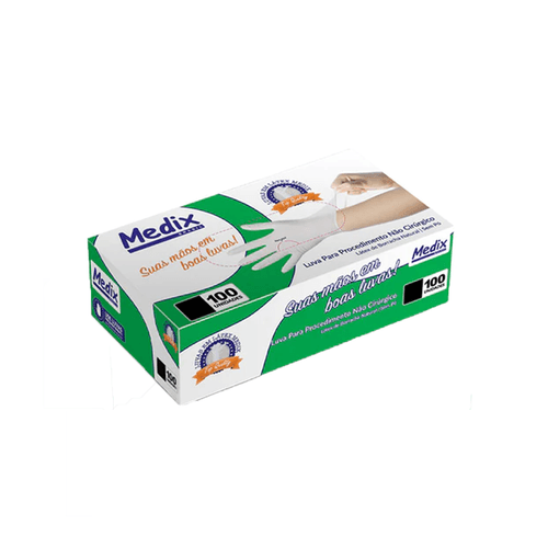 Luva Látex sem Pó G CA 44504 com 100 unidades Medix