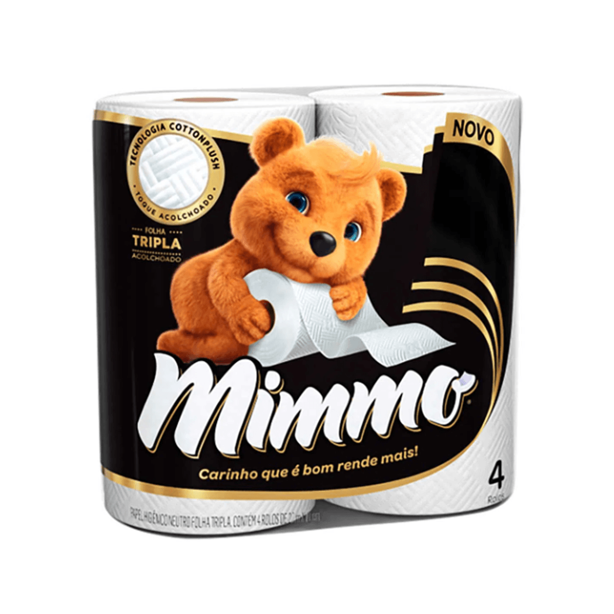 Papel Higiênico Folha Tripla 20m com 4 Rolos Mimmo