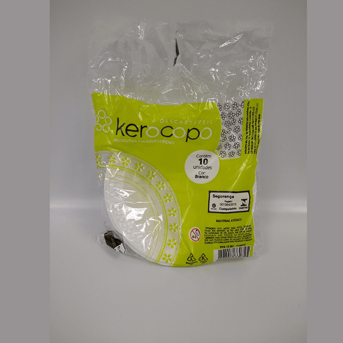Prato Descartável Fundo PR-15 com 10 Unidades Kerocopo