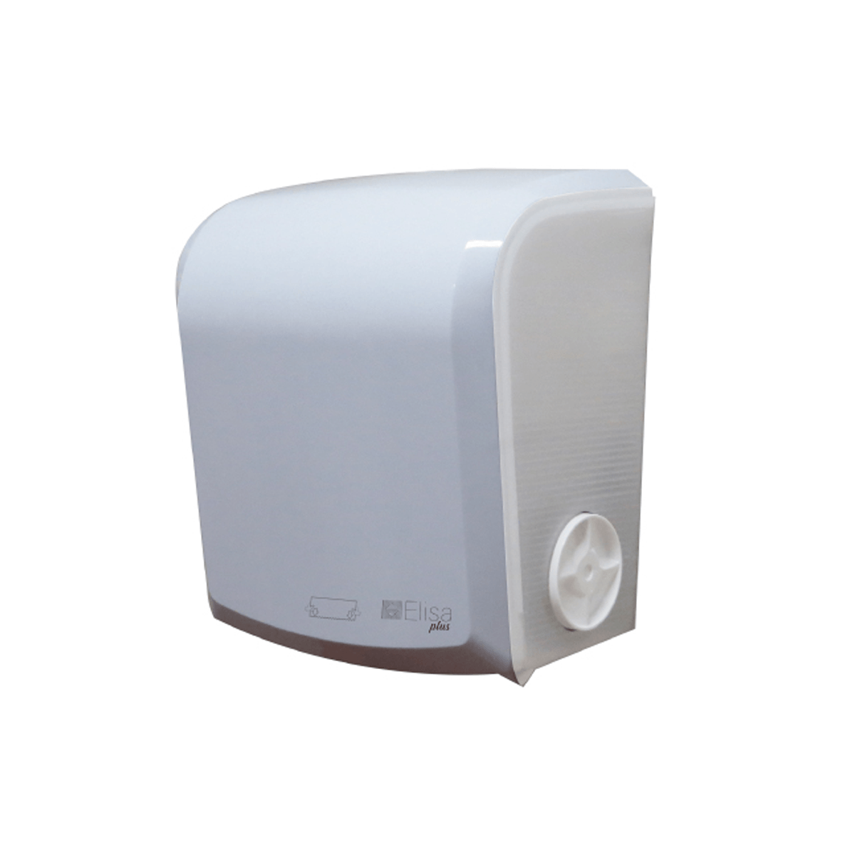 Dispenser Toalheiro Bobina Auto Corte Mini Branco Cristal Elisa Plus
