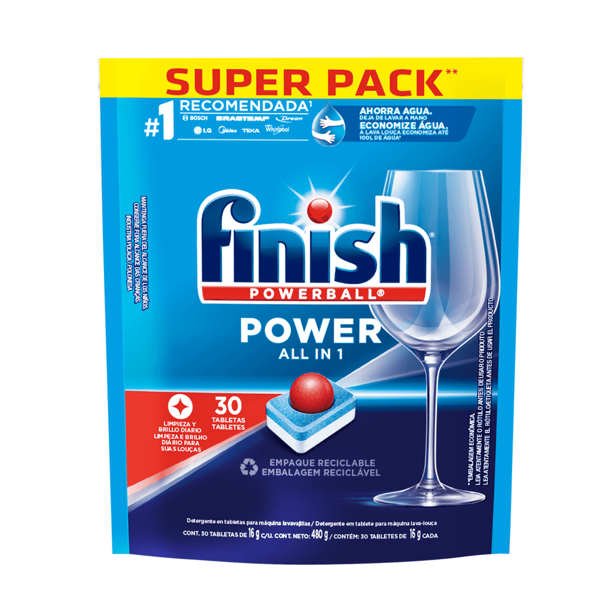 Lava Louças em Tablete para Máquina 480g Finish