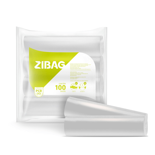 Saco para Lixo Econômico Transparente 60L com 100 unidades Zibag