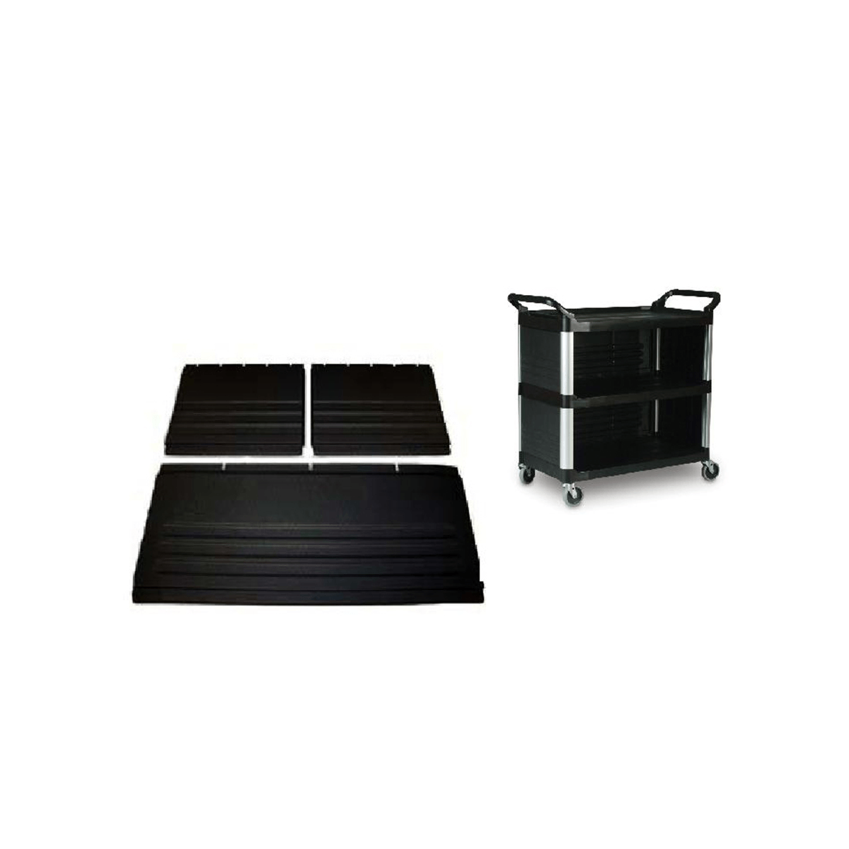 Kit de Painéis Laterais e Fundo para Carro Xtra Preto Rubbermaid