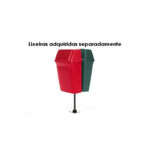 Base de Metal para 1 ou 2 Lixeiras Recicláveis Rubbermaid