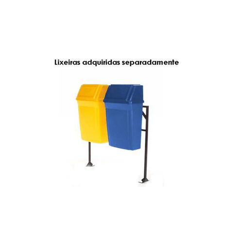 Base de Metal para 2 ou 4 Lixeiras Recicláveis Rubbermaid