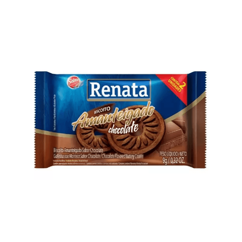 Biscoito Amanteigado Chocolate 9g Caixa com 280 Sachês Renata - Braslimpo