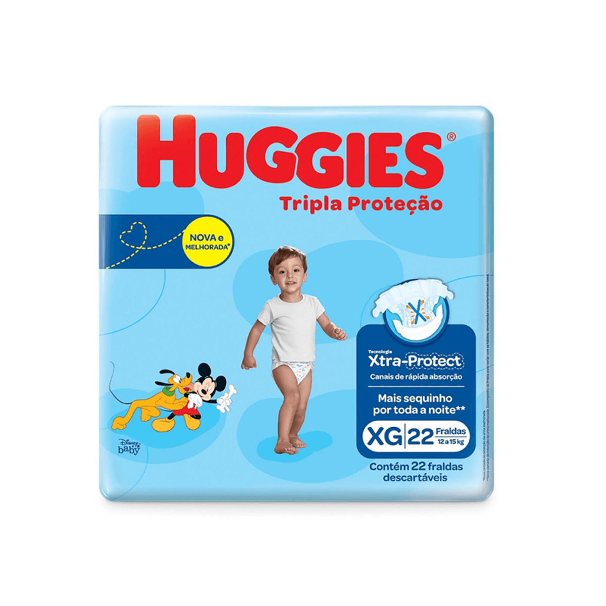Fralda Tripla Proteção Jumbo XG com 22 unidades Huggies