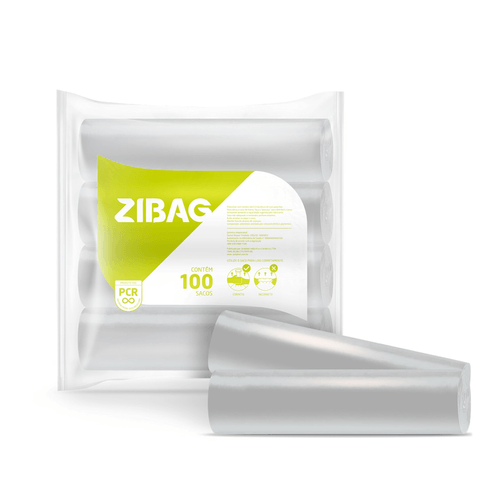 Saco para Lixo Econômico Branco 40L com 100 unidades Zibag