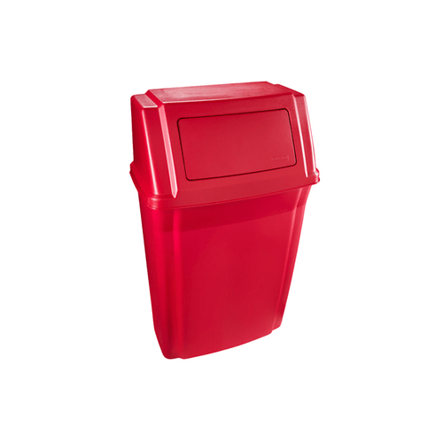 Recipiente Slim Jim Com Tampa Parede Vermelho Rubbermaid