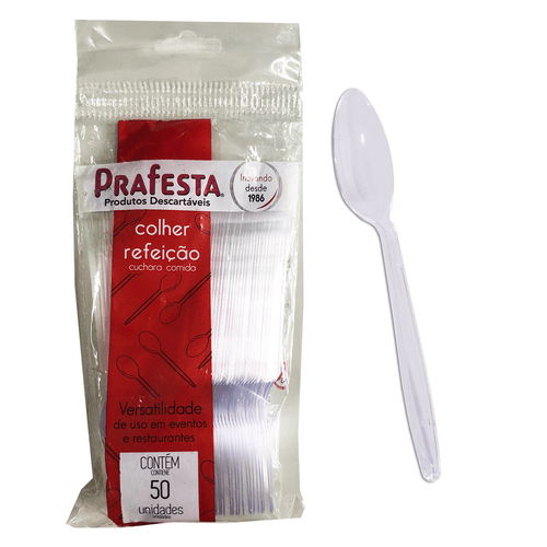 Colher Refeição Cristal 50 unidades Prafesta