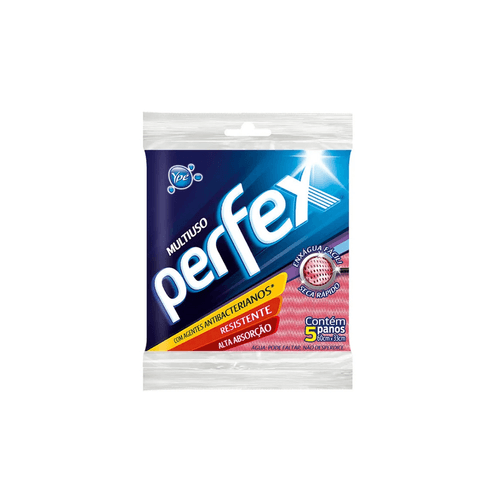 Pano Multiuso Rosa com 5 unidades Perfex