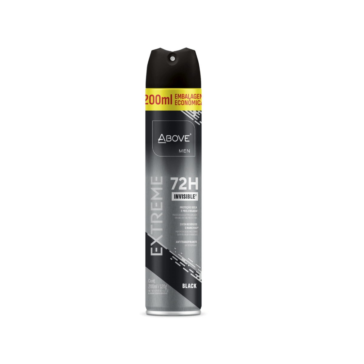 Desodorante Antitranspirante Aerossol Extreme Black 200ml Above