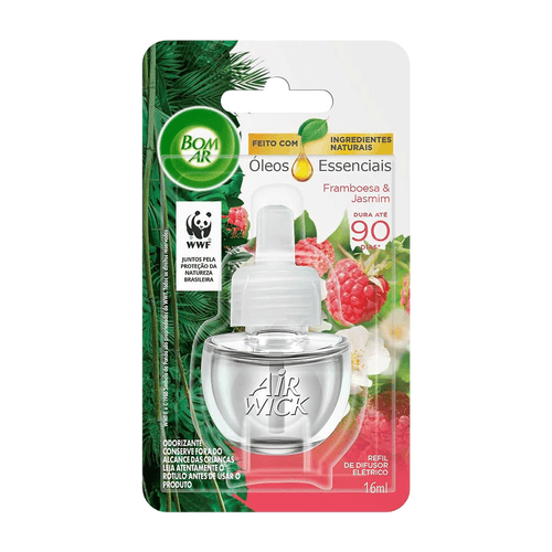 Odorizador Refil Elétrico Framboesa e Jasmim 16ml Bom Ar