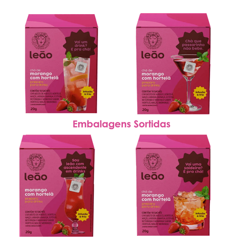 Chá Drinks Morango e Hortelã 10x2g Leão