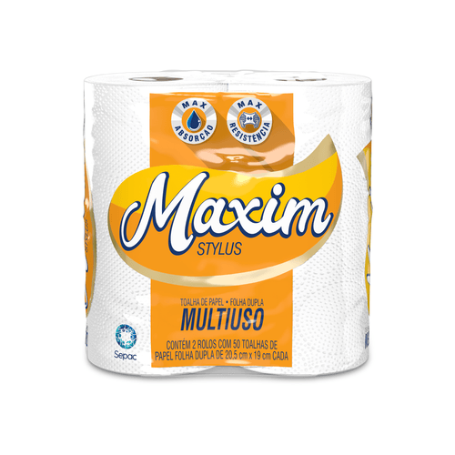 Papel Toalha com 2 unidades Maxim Stylus