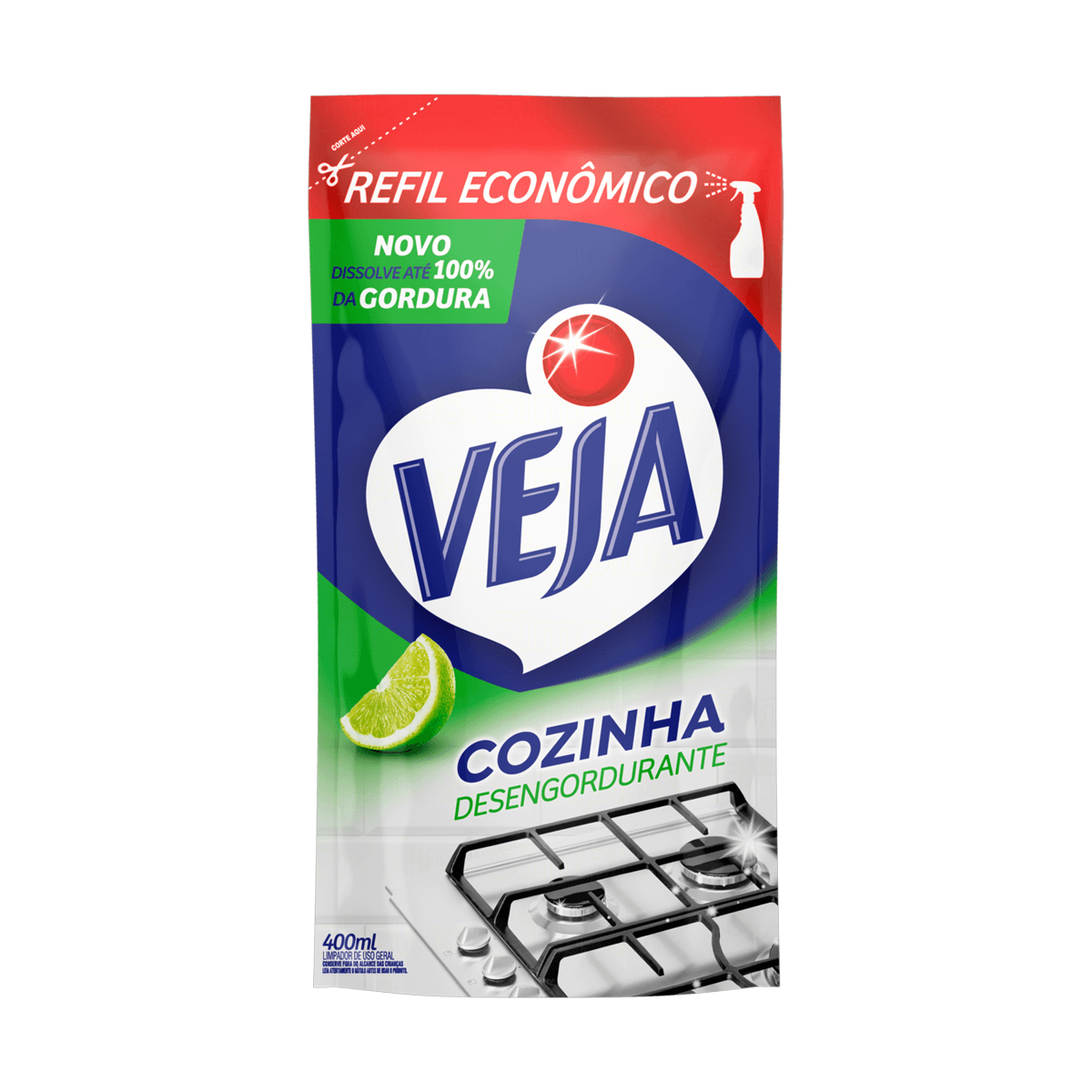 Desengordurante Cozinha Limão Sachê 400ml Veja