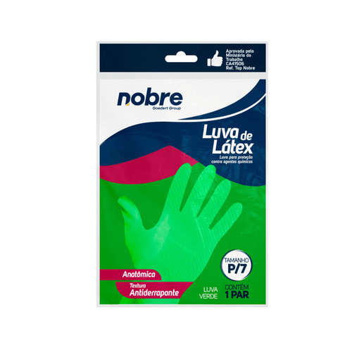 Luva Látex Slim Verde P CA 41506 Nobre